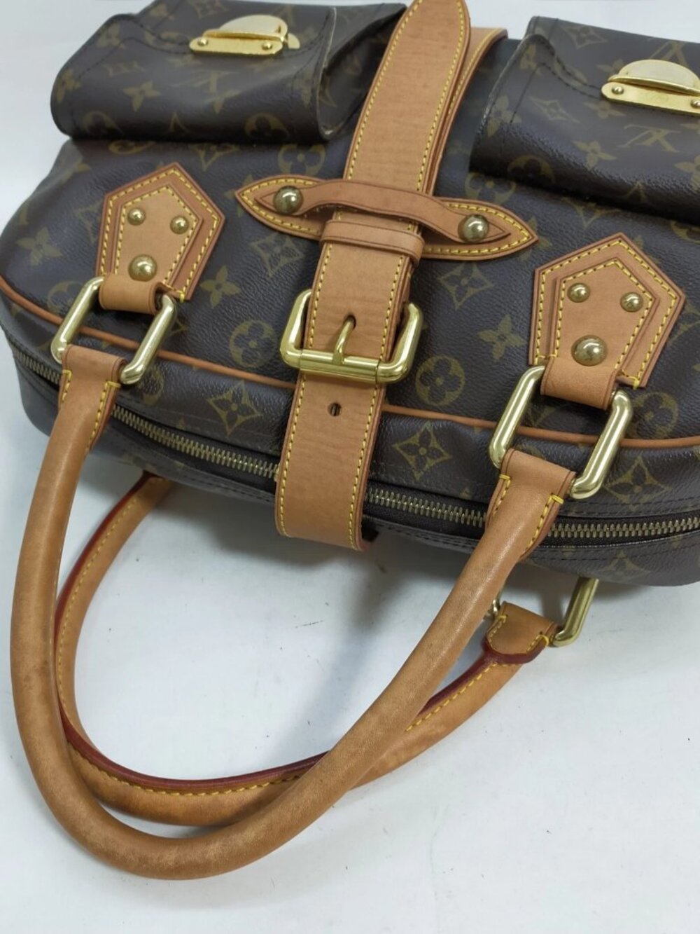 Authentic Louis Vuitton Manhattan GM Monogram Canvas Satchel Top Handle Bag - Picture 8 of 16